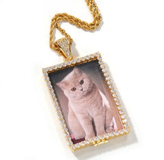 Custom Square Photo Medallion Pendant & Necklace