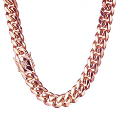 14mm Rose Gold Cuban Link Chain