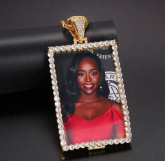 Custom Square Photo Medallion Pendant & Necklace