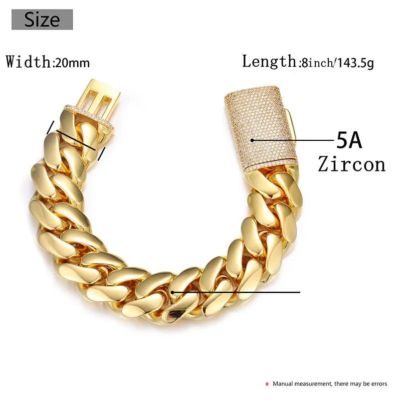 14k 10mm Cuban Link Bracelet (Cubic Zirconia Lock)
