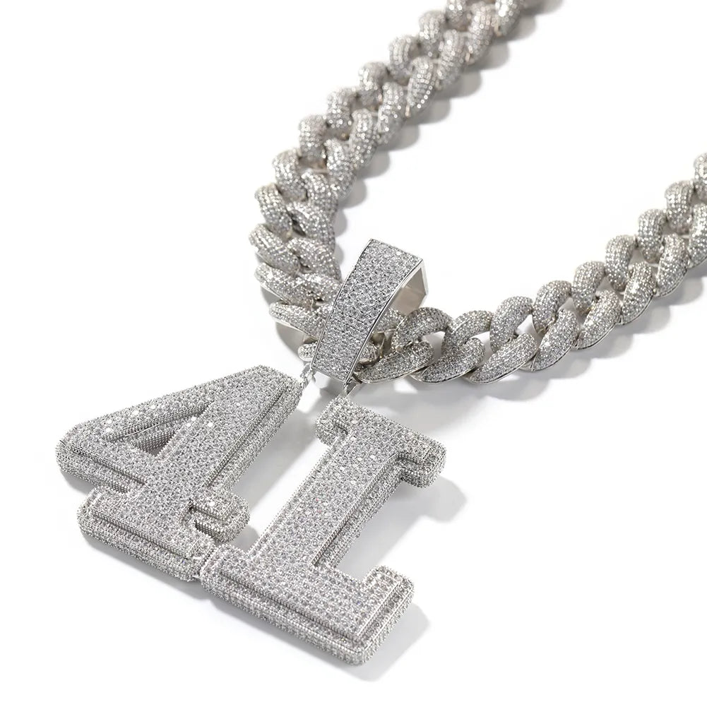 Iced Out Custom Name Pendant (Two Layer Prong Setting)