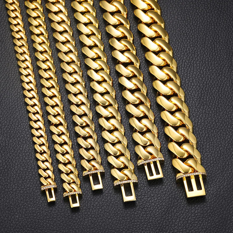 14k 10mm Cuban Link Bracelet (Cubic Zirconia Lock)