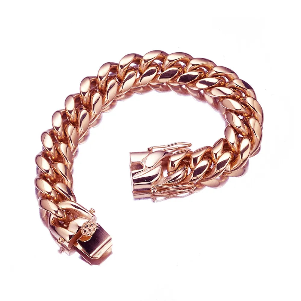 14mm Rose Gold Cuban Link Chain