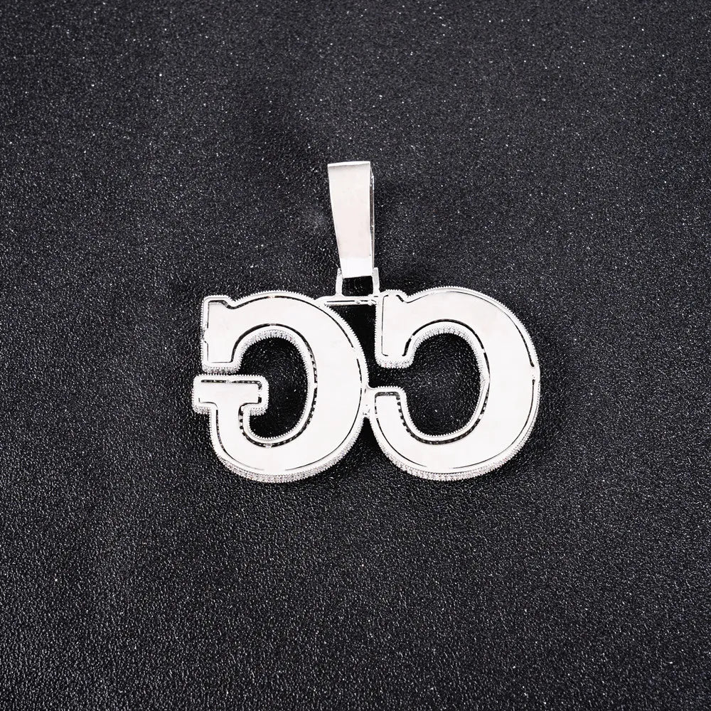 Iced Out Custom Name Pendant (Two Layer Prong Setting)