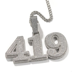 Iced Out Custom Name Pendant (Two Layer Prong Setting)