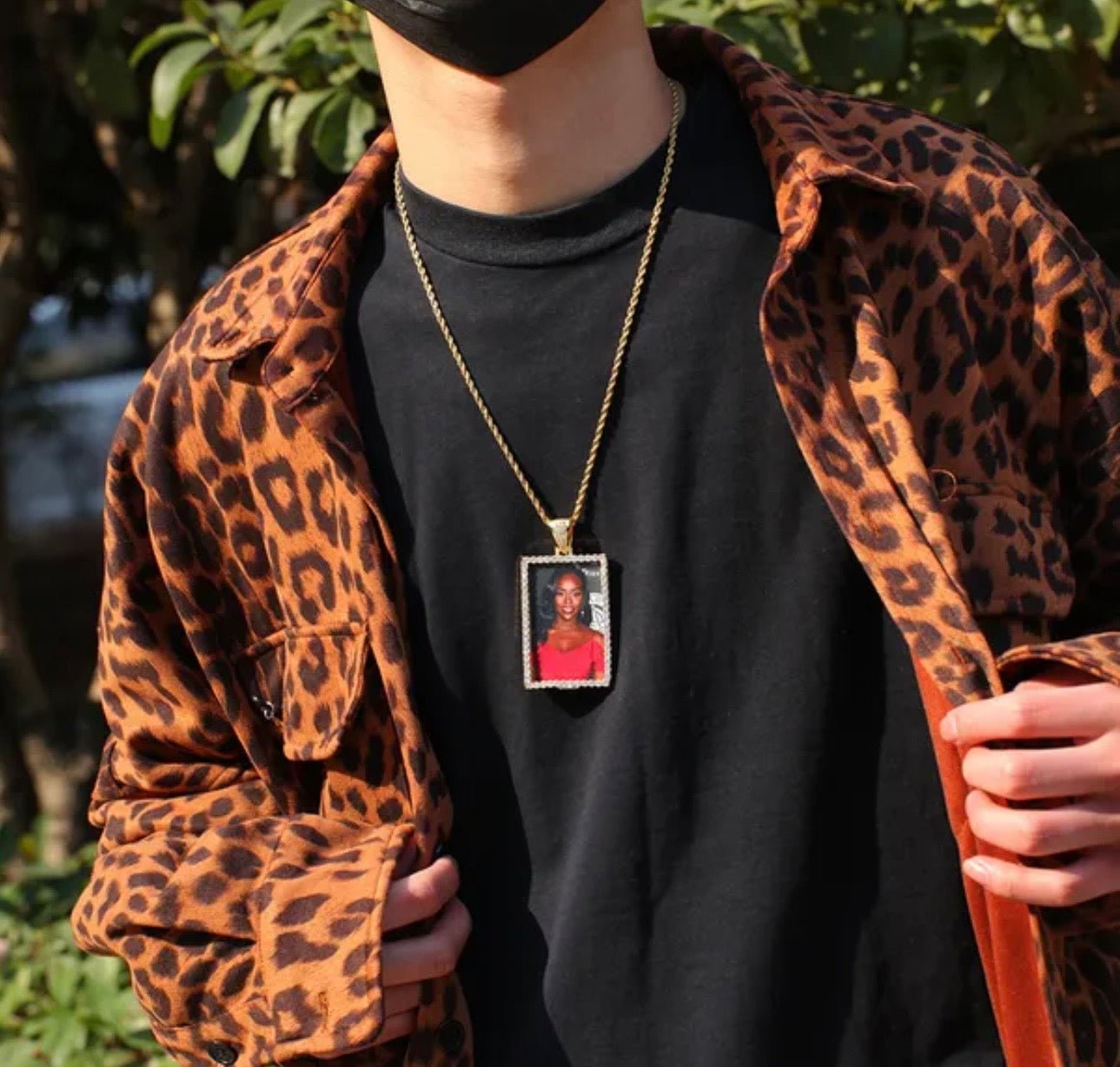 Custom Square Photo Medallion Pendant & Necklace