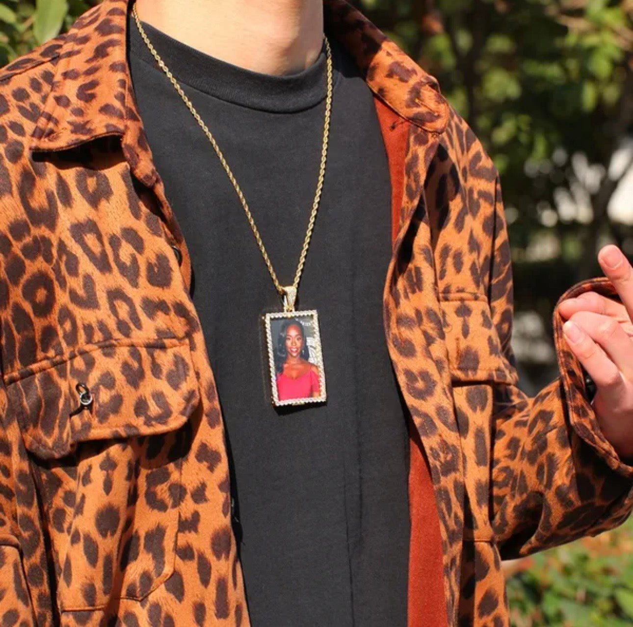 Custom Square Photo Medallion Pendant & Necklace