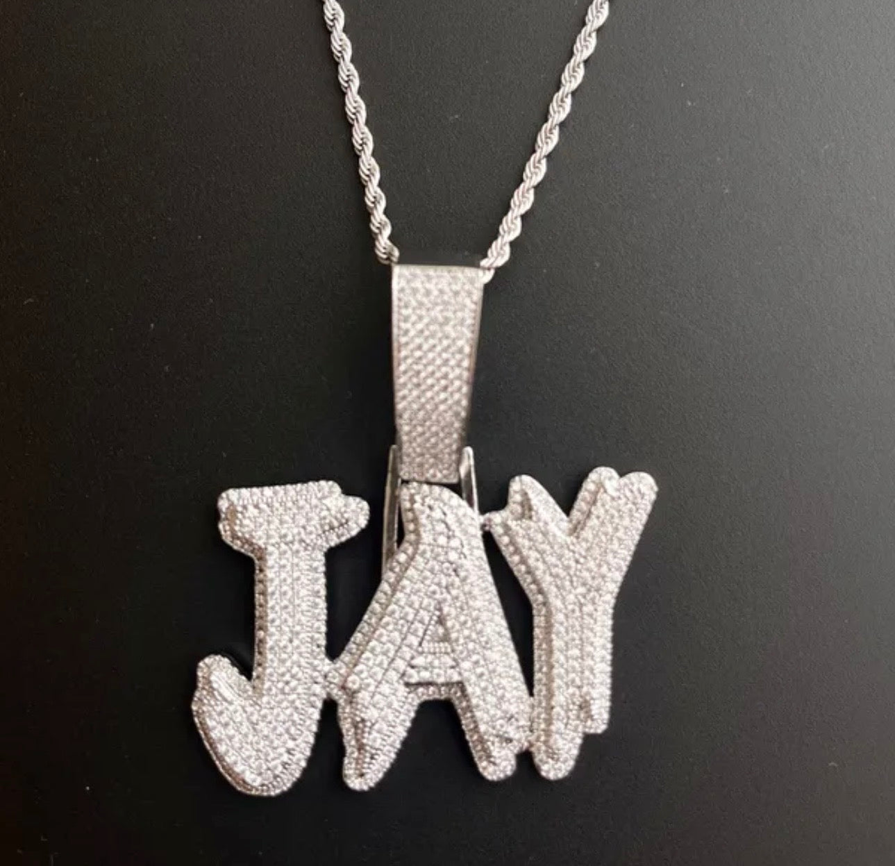 Custom Iced Out Name Pendant (Prong Setting)