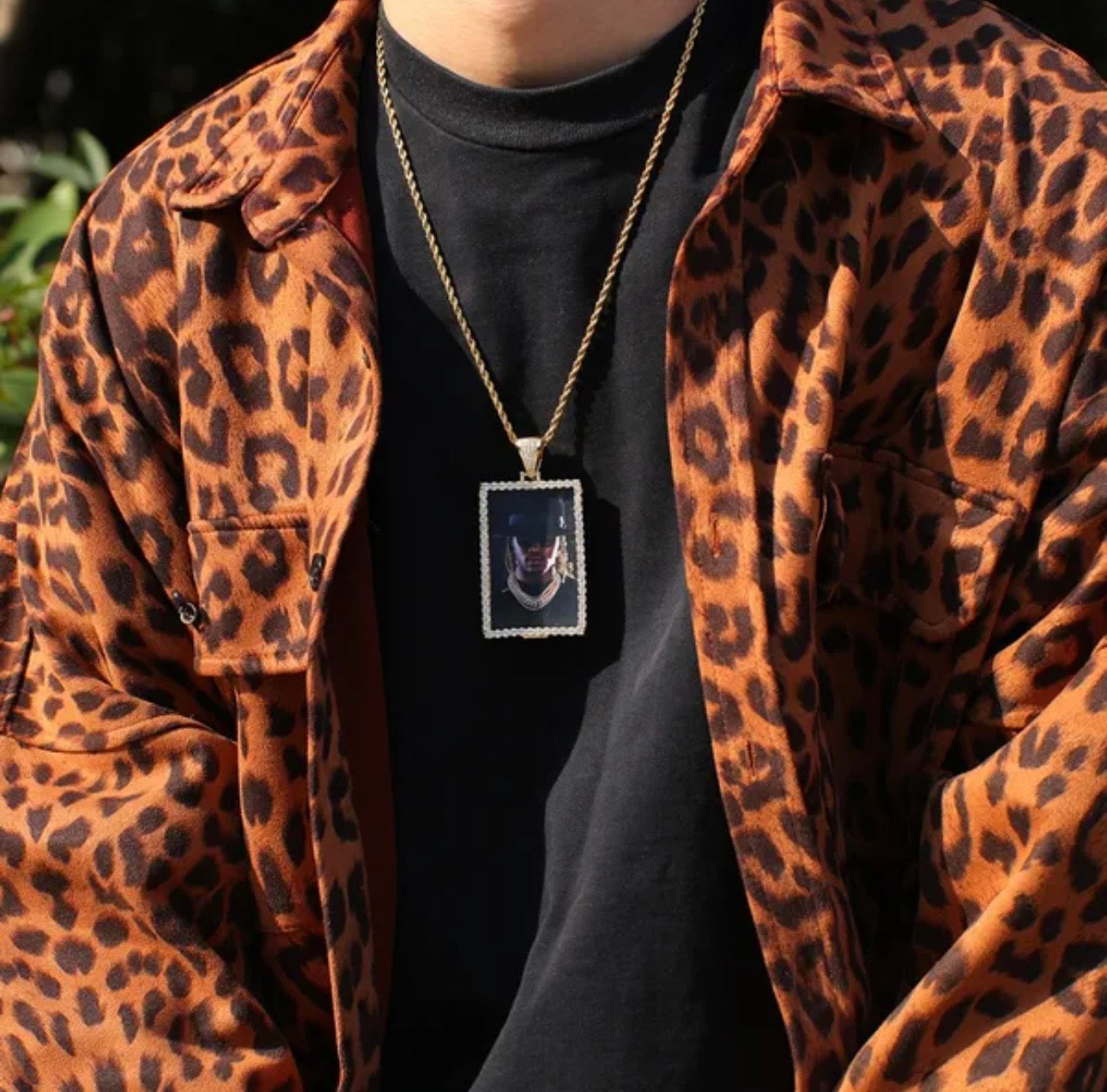 Custom Square Photo Medallion Pendant & Necklace