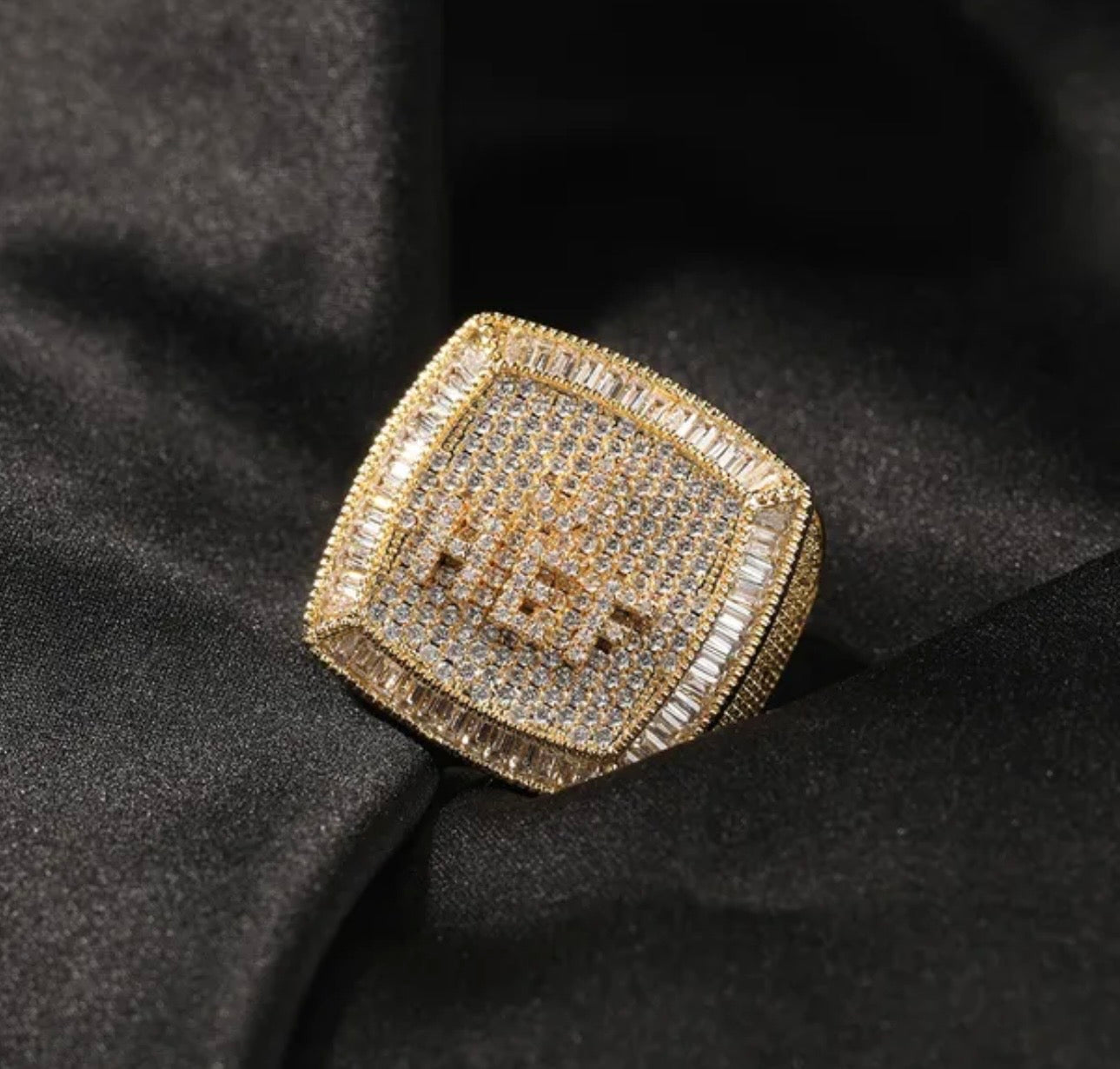 Iced Out Custom Letter Ring