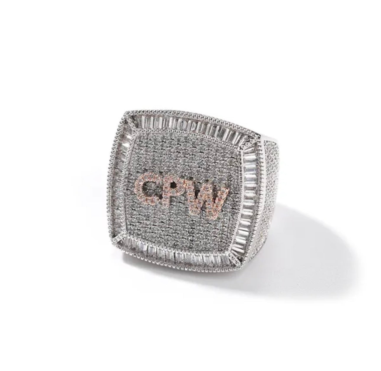Iced Out Custom Letter Ring