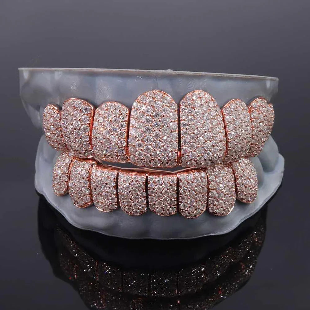 Rose Gold Moissanite Grillz 14k (NPG) (Custom)