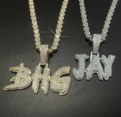 Custom Iced Out Name Pendant (Prong Setting)