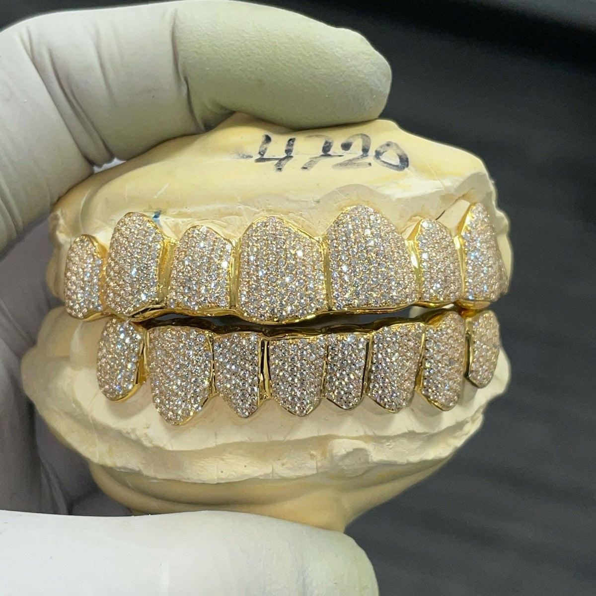 Yellow Gold Moissanite Grillz 14k (NPG) (Custom)