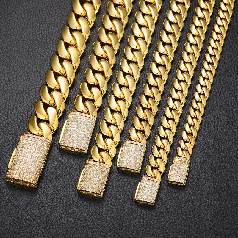 14k 10mm Cuban Link Bracelet (Cubic Zirconia Lock)