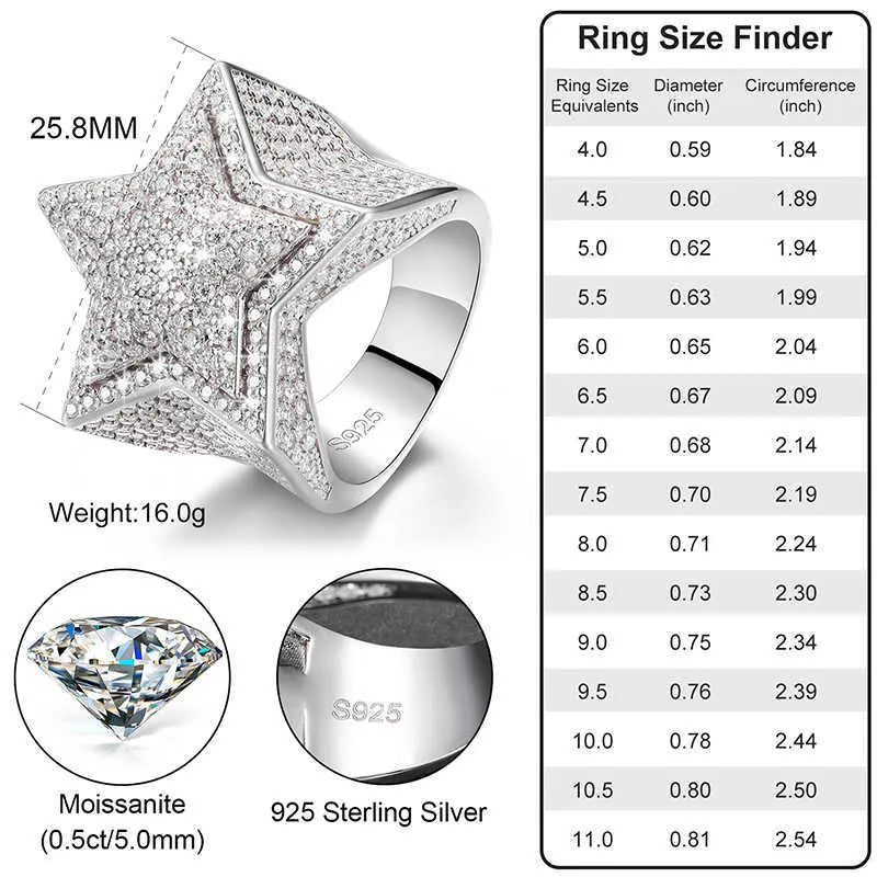 VVS Moissanite Diamond Star Ring