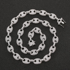 Iced Out Puffed Mariner Link Chain