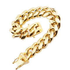 8.5 inch 18k Plated Cuban Link Bracelet 8/10/12/16/18mm
