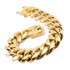 8.5 inch 18k Plated Cuban Link Bracelet 8/10/12/16/18mm