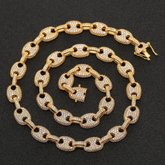 Iced Out Puffed Mariner Link Chain