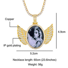 Custom Photo Medallion With Wings 