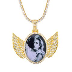 Custom Photo Medallion With Wings 