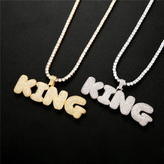 Custom Iced Out Bubble Letter Pendant