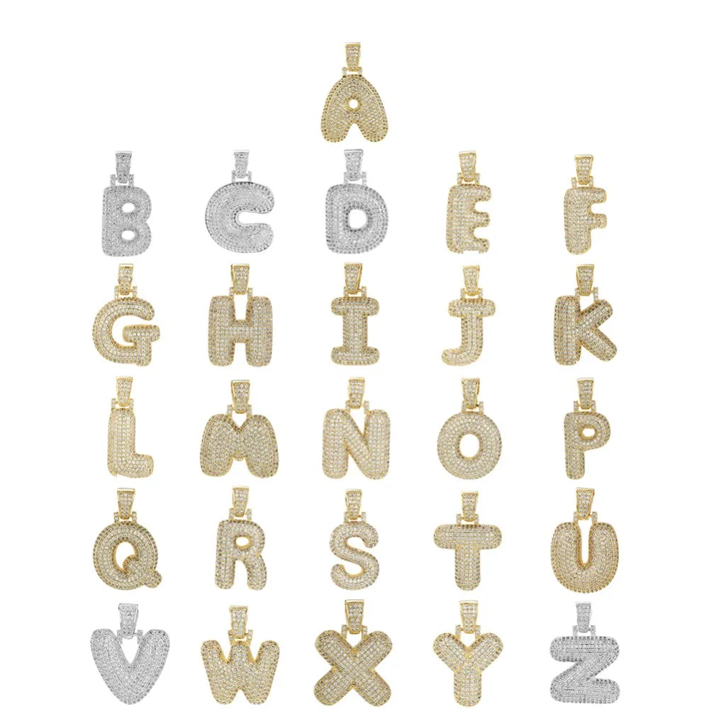 Custom Iced Out Bubble Letter Pendant