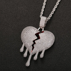 Iced Out Drippy Heart & Necklace
