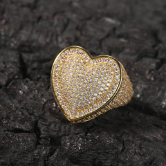 Iced Out Heart Ring