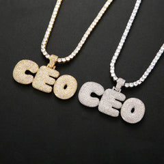 Custom Iced Out Bubble Letter Pendant