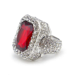Iced Out Ruby Ring – Red, Black, Blue, or Green