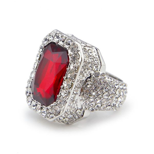 Iced Out Ruby Ring – Red, Black, Blue, or Green