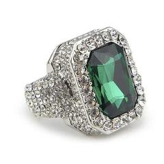 Iced Out Ruby Ring – Red, Black, Blue, or Green