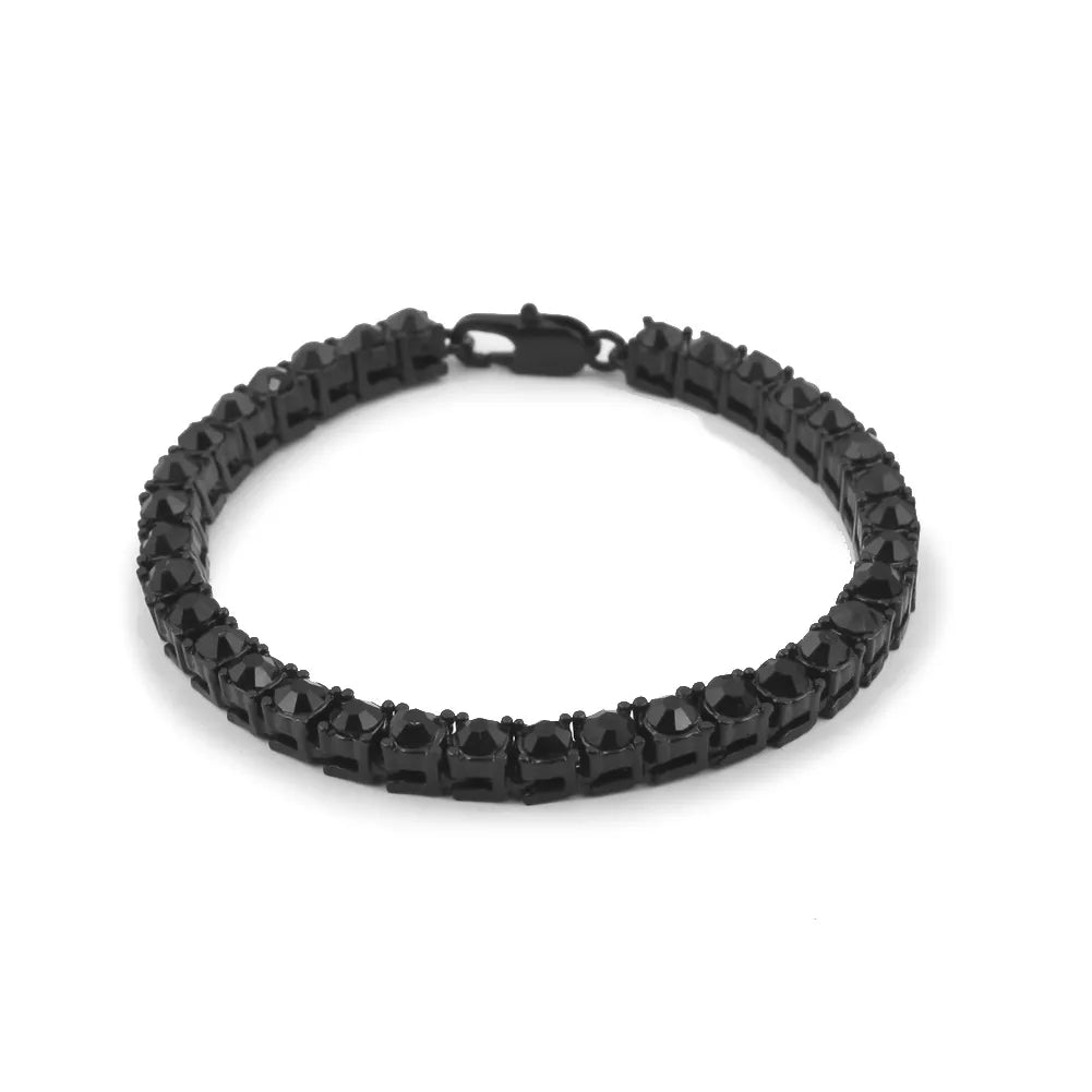 1 Row Iced Out Tennis Bracelet – Gold, Silver, or Gunmetal