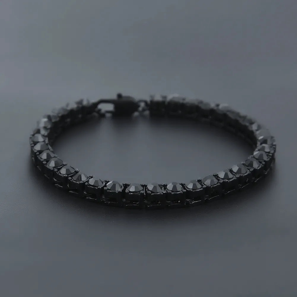 1 Row Iced Out Tennis Bracelet – Gold, Silver, or Gunmetal