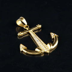 18K Gold Plated Anchor Pendant & Necklace