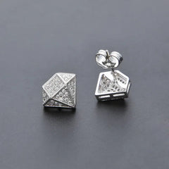 Iced Out Diamond Shaped Earrings (Cubic Zirconia)