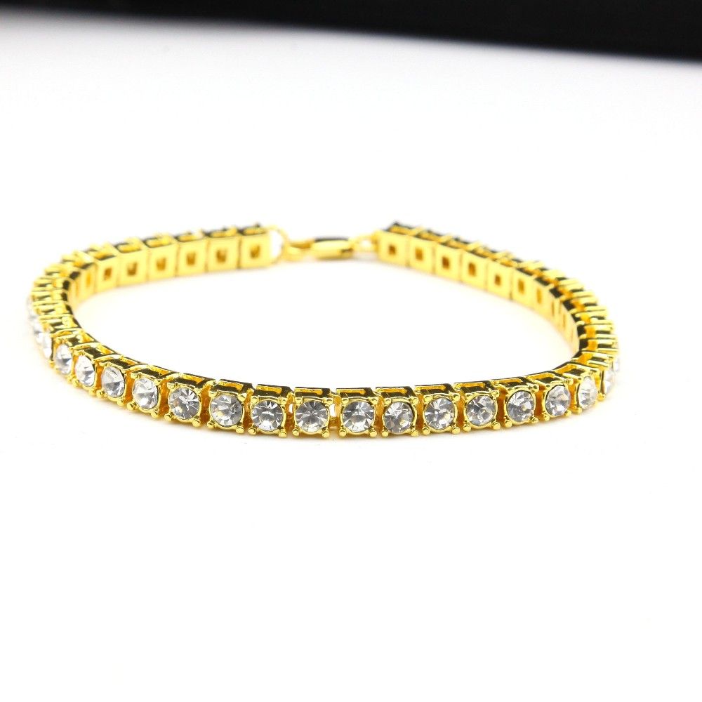 1 Row Iced Out Tennis Bracelet – Gold, Silver, or Gunmetal