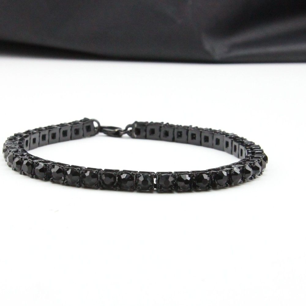 1 Row Iced Out Tennis Bracelet – Gold, Silver, or Gunmetal