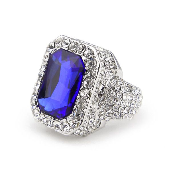 Iced Out Ruby Ring – Red, Black, Blue, or Green