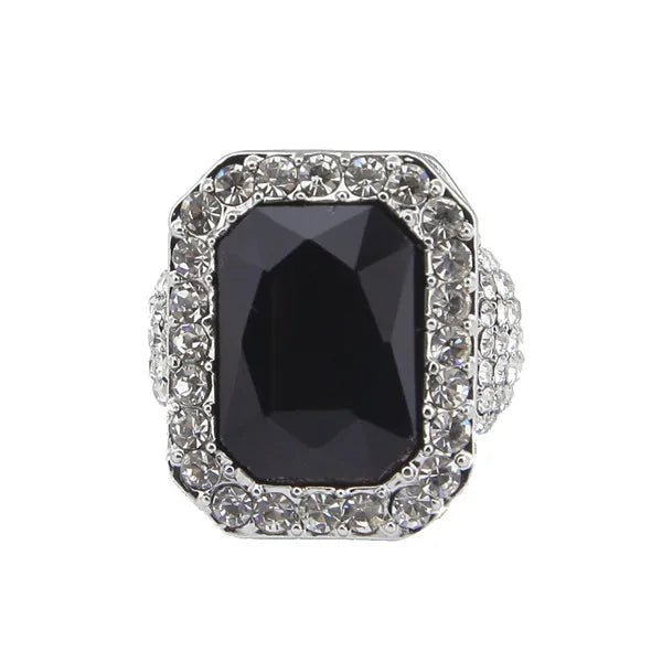 Iced Out Ruby Ring – Red, Black, Blue, or Green