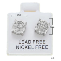 Iced Out Round Screw Back Earrings – Gold or Silver