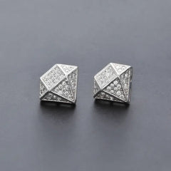 Iced Out Diamond Shaped Earrings (Cubic Zirconia)