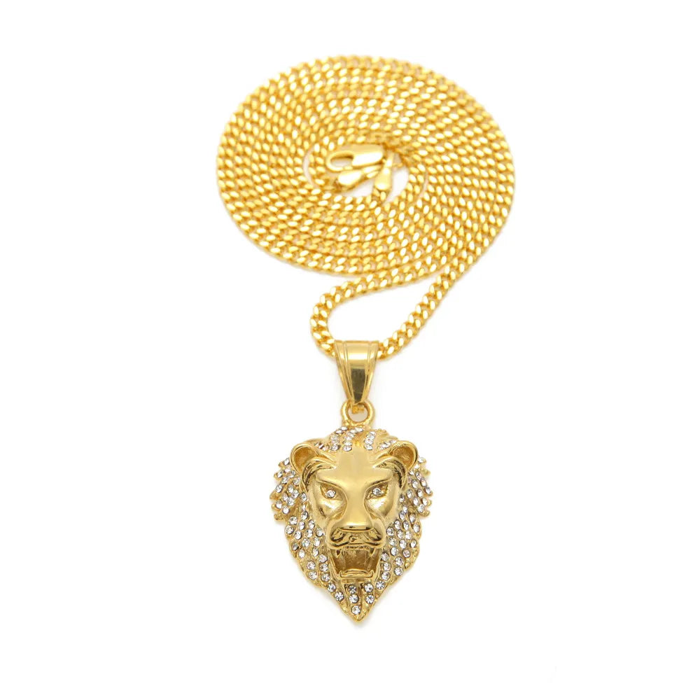 Lion Head Pendant & Necklace