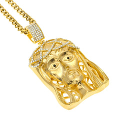 Gold Plated Jesus Pendant & Necklace set (2 Piece)