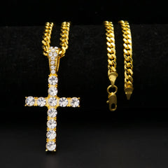 Iced Out Cross & Necklace