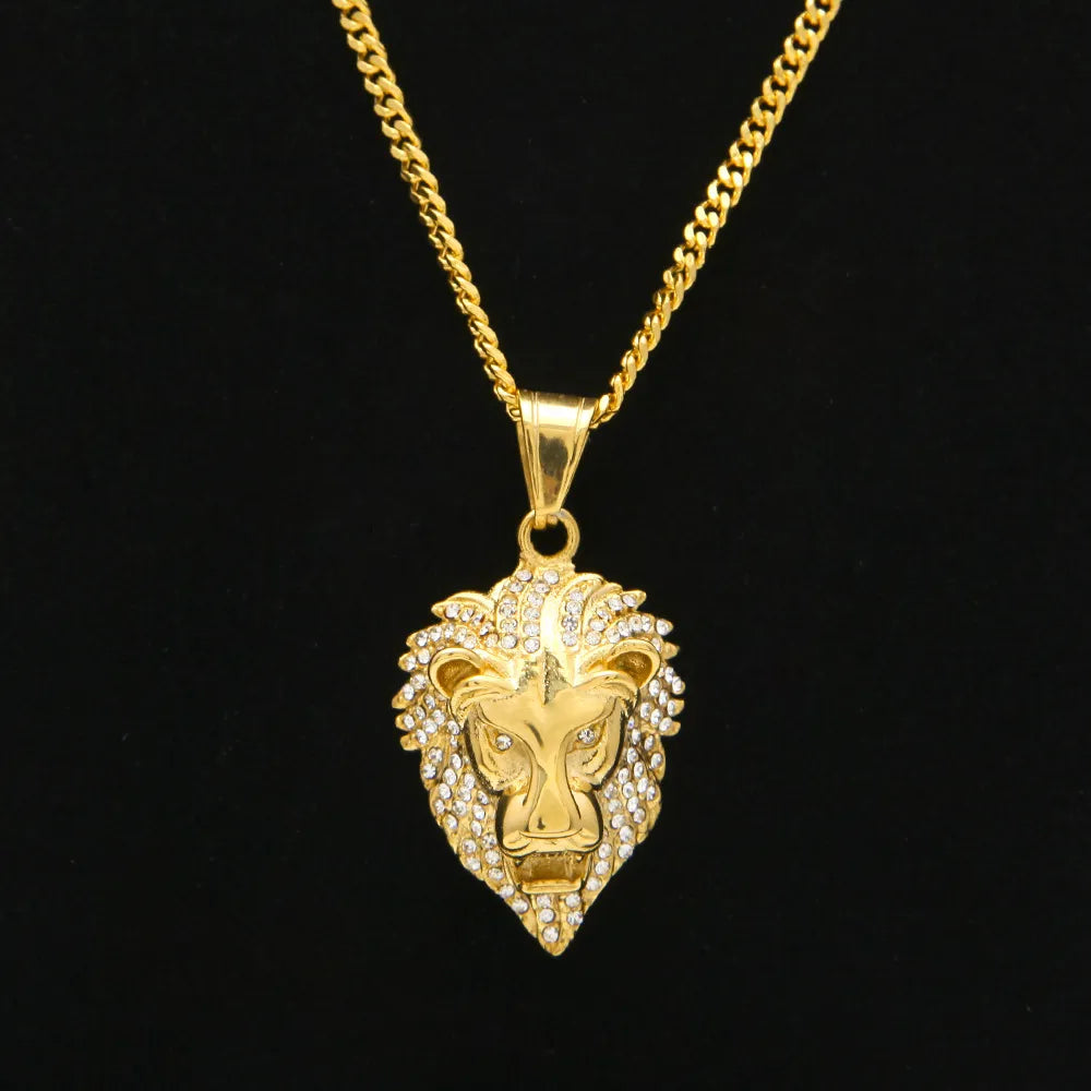 Lion Head Pendant & Necklace
