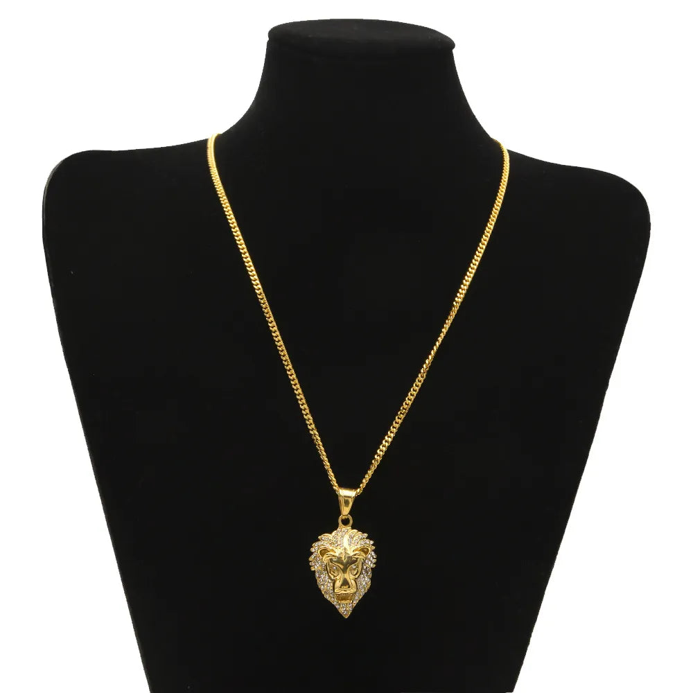 Lion Head Pendant & Necklace