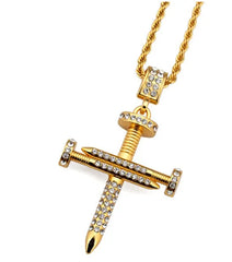 Nail Cross Pendant and Necklace